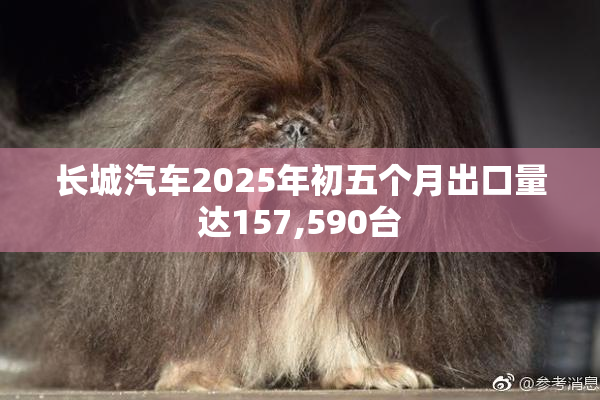 长城汽车2025年初五个月出口量达157,590台