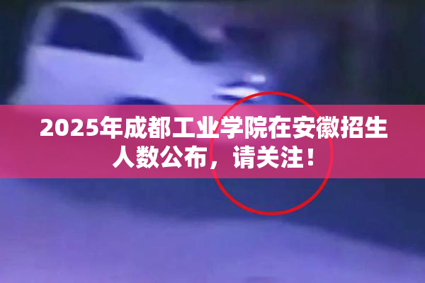 2025年成都工业学院在安徽招生人数公布，请关注！