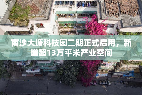 南沙大塘科技园二期正式启用，新增超13万平米产业空间